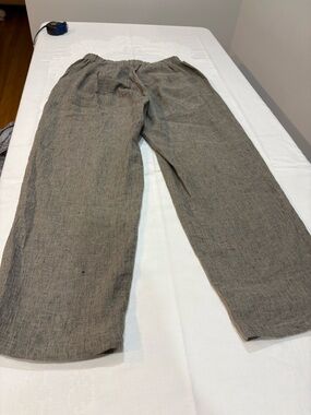 Relaxed Linen-Blend Women's Chinos in Gray